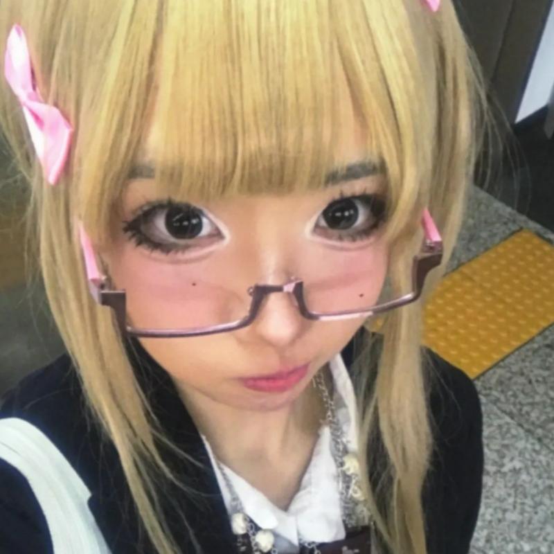 2026 Y2K Japanese Half-Frame Glasses Women Cosplay Red Black Vintage Metal Square No Lense Cosplay Eyeglasses Frame Decoration
