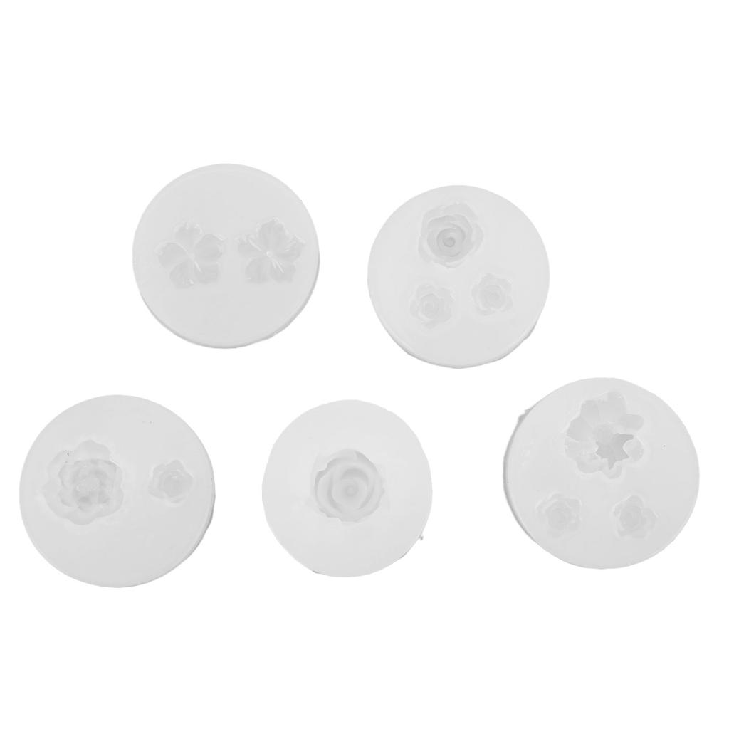 5Pcs Mini Flower Resin Molds Smoother Flexible Easy Demoulding Jewelry Making Tools for DIY