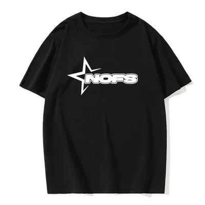 Fashion NOFS Printed Street Casual Summer Tops Men and Women New Solid Color Loose Round Neck T-shirt Cotton Comfortable Tops