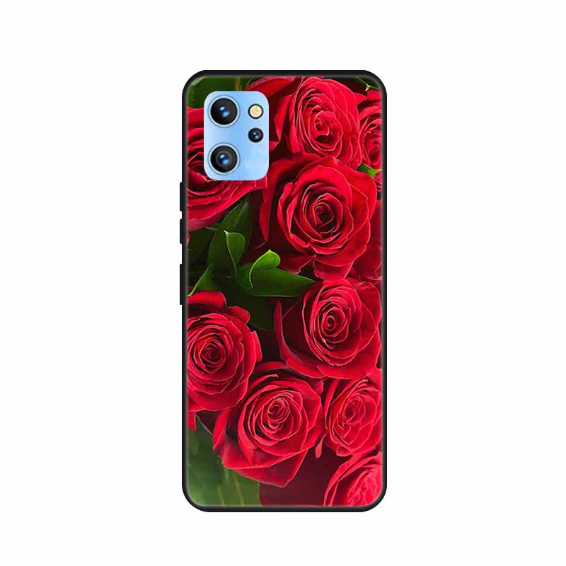 Etui do telefonu Umidigi A13 Pro 2022 Kwiaty Czarny Silikonowy Tylny Pokrowiec Miękki Pokrowiec TPU Do Umidigi A13S Etui A 13 S Coque Funda Torba