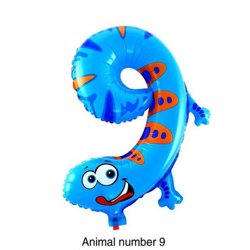 Premium Self Inflating 16 Inch Foil Number Balloon Happy Birthday Large Animal Design
