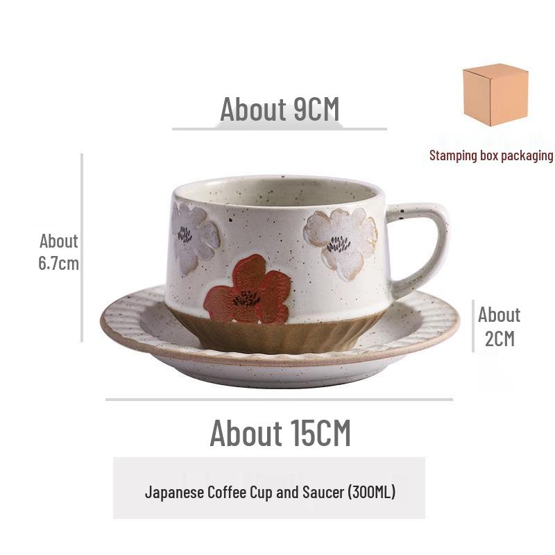 

Элегантный нишевый керамический набор кофейной чашки и блюдца в ретро-дизайне грубой керамики Standard