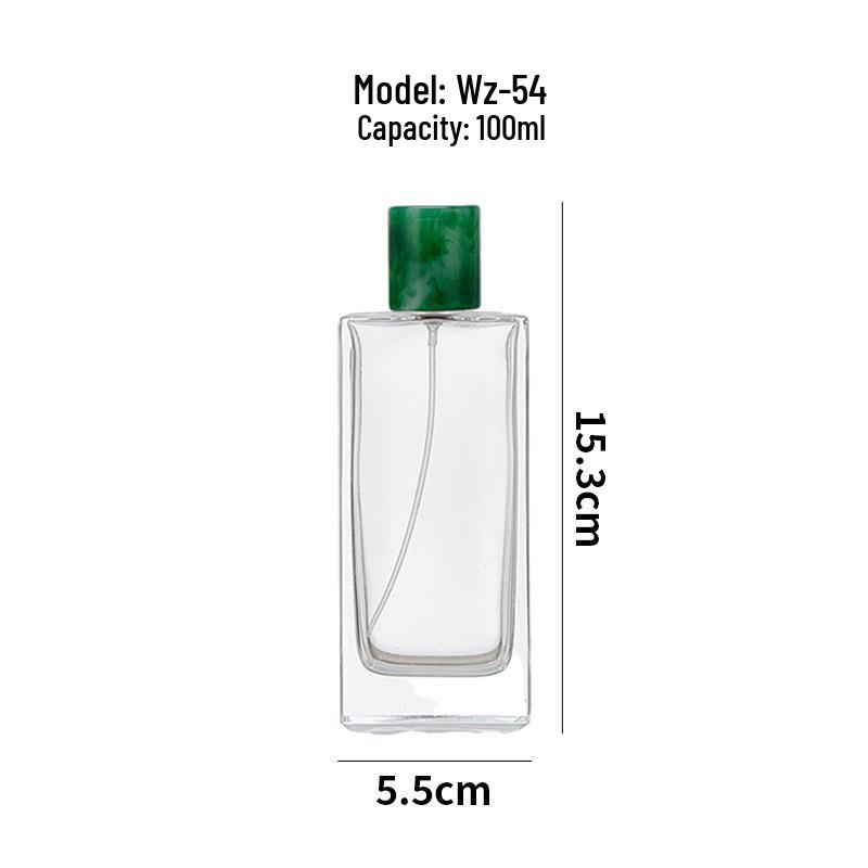 In-Stock Transparent Bayonet Glass Perfume Bottle with Resin Lid and Spray Refill