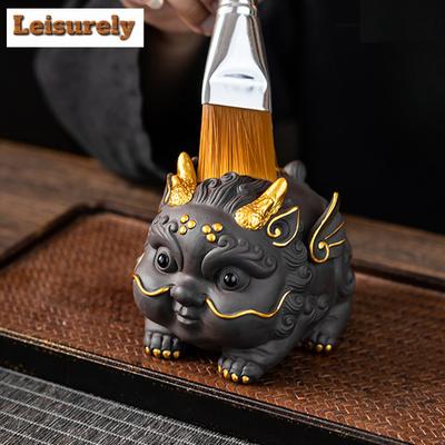 Ornamenti Creativi in Ceramica Pittura Oro Rospo Dorato Pixiu Animale da Tè Tavolino da Tè Cinese Decorazione Fengshui Set da Tè Personalizzato Regali