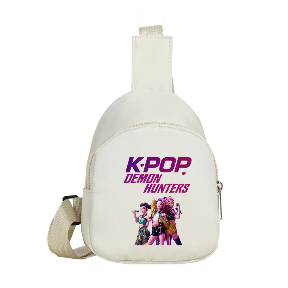 Anime Cartoon K-Pop Demon Hunters Printed Kawaii Chest Pack for Boy Girl Shoulder Bag Student Portable Crossbody Pouch Kid Gift