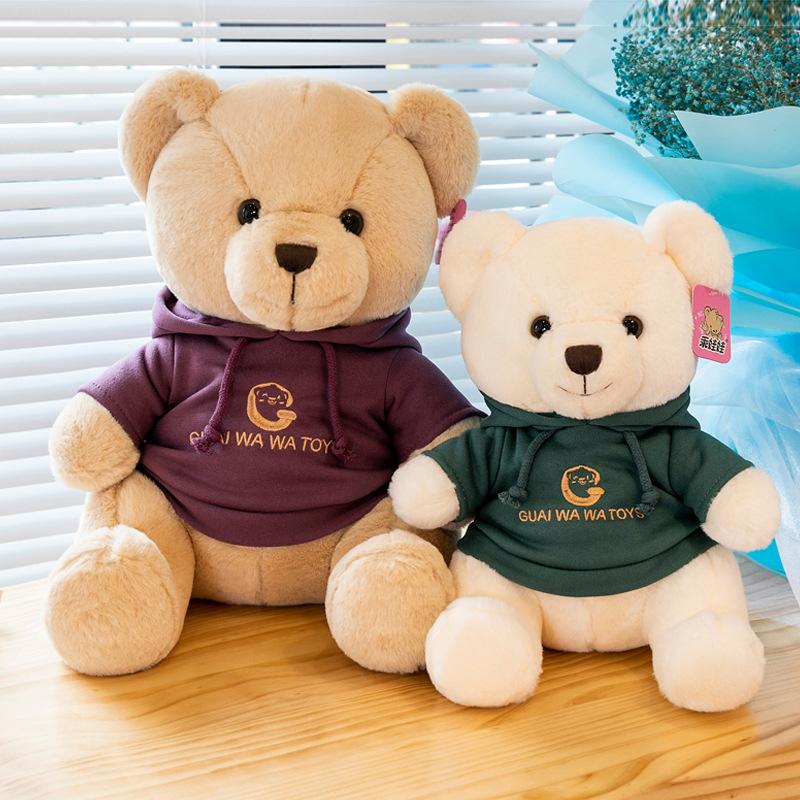 Cute Sweatshirt Teddy Bear Plush Toys Little Doll Rag Doll Hug Bear Small Trunk Doll Girl Gift
