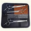 Portable Pet Grooming Scissor Set: Flat & Curved Hairdressing Tools