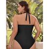 Women Black Bikini Sexy High Waist Bathing Suit Beach Swimwear Female Summer Swimsuit 4XL