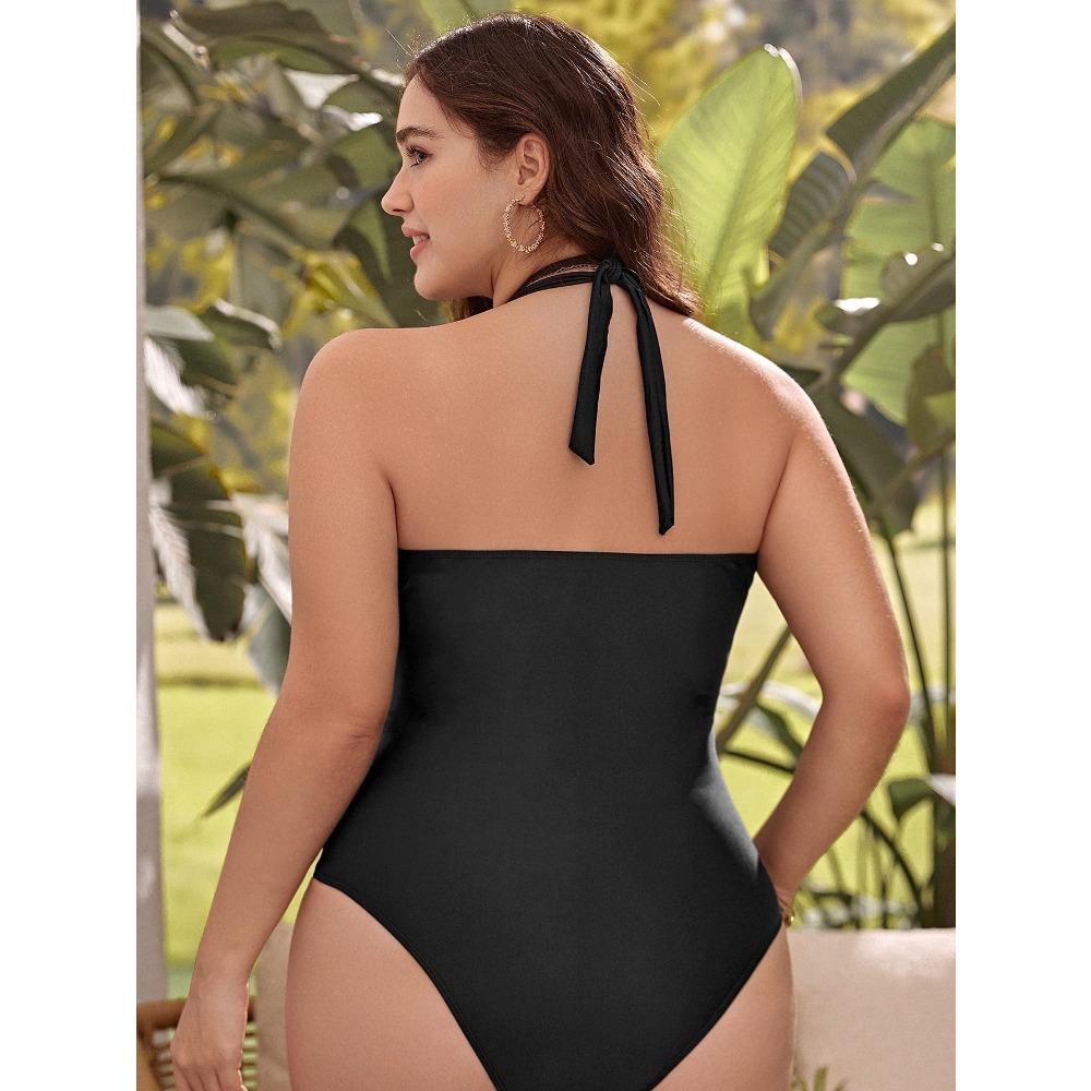 Women Black Bikini Sexy High Waist Bathing Suit Beach Swimwear Female Summer Swimsuit 4XL