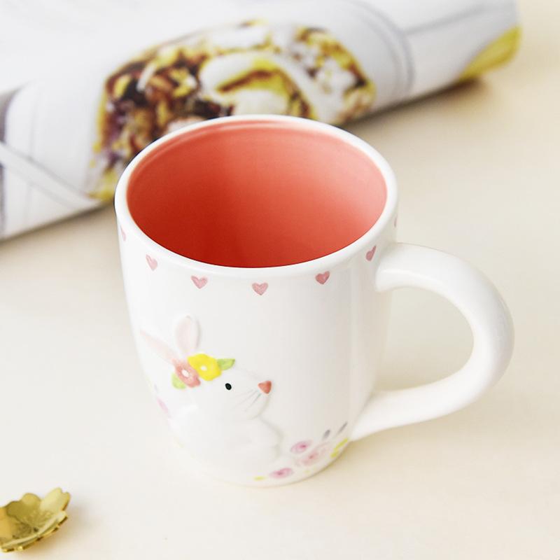 European and American Easter Cup Rabbit Long Ears Water Cup Mug Cartoon Ceramic Breakfast Milk Coffee Cup