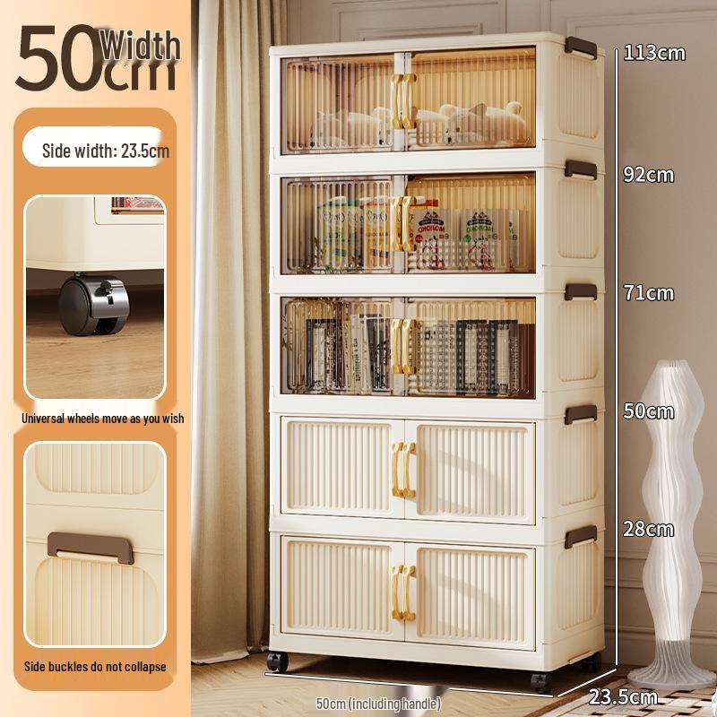 Folding Multi-Layer Plastic Storage & Wardrobe Cabinet for Kids and Households