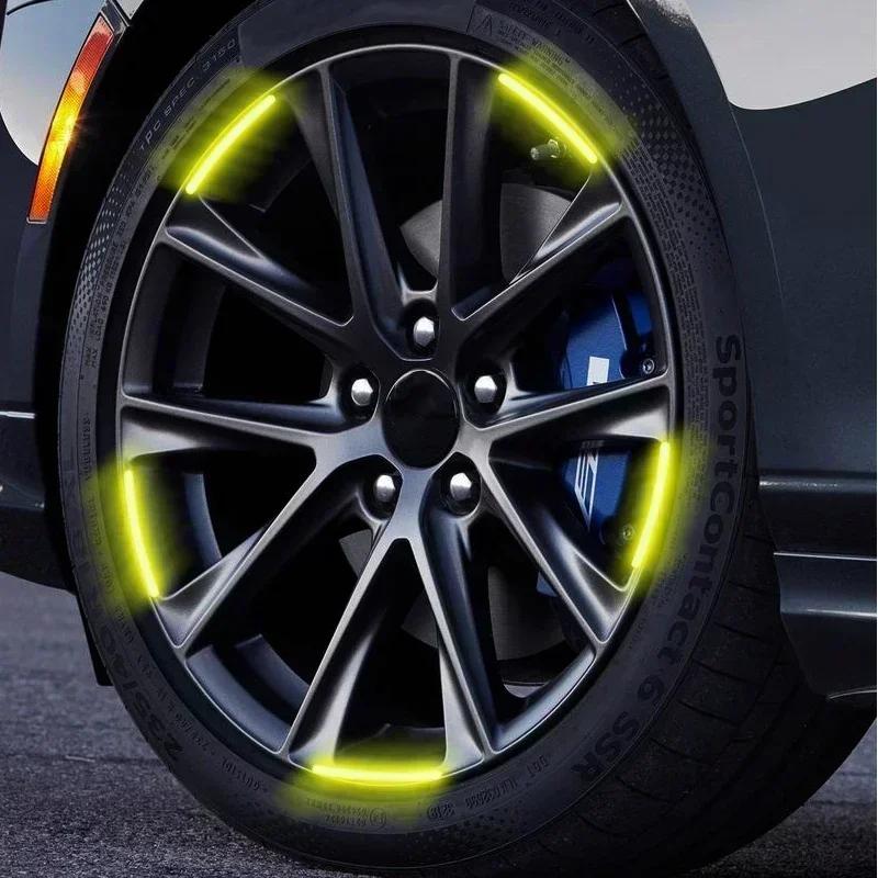 AZP2  Luminous Car Wheel Hub Stickers High Reflective Stripe Tape for Mercedes Benz W203 W204 W205 W206 W212 W213 W222 W223 E300 C200