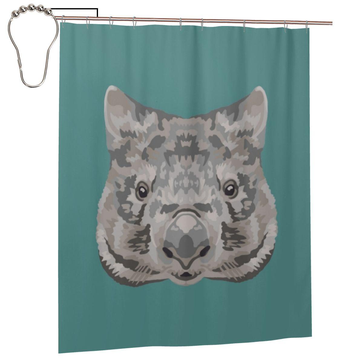 Wombat (Vombatus Ursinus) Shower Curtain Bathroom Polyester Waterproof Bath Curtains With Hooks W60H190(CM)-1 Pcs