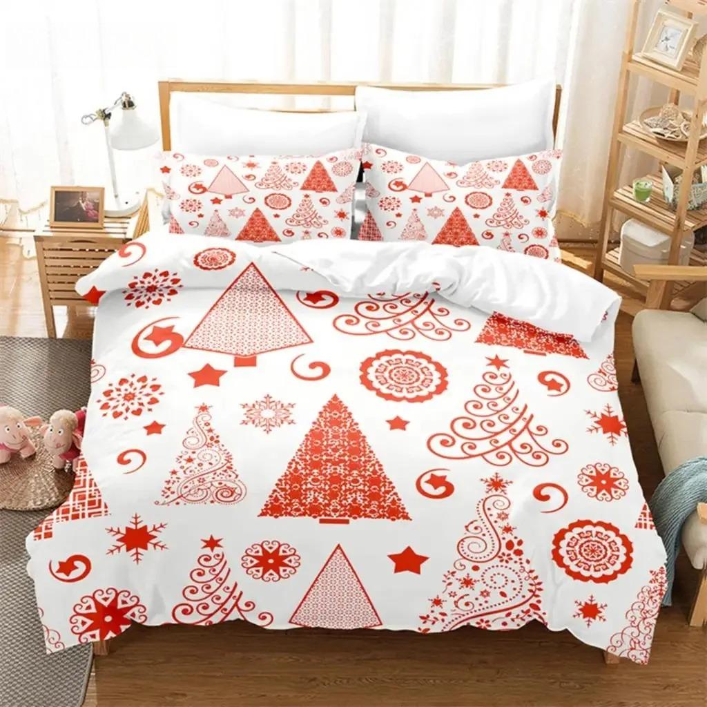 Christmas Snowman, Tree Bedding Set Duvet Cover Set 3d Bedding Digital Printing Bed Linen Queen Size Bedding Set Fashion Design