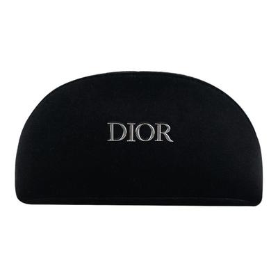 Beauty Black Velvet Semi-Circle Cosmetic Pouch,Elegant Makeup Organizer