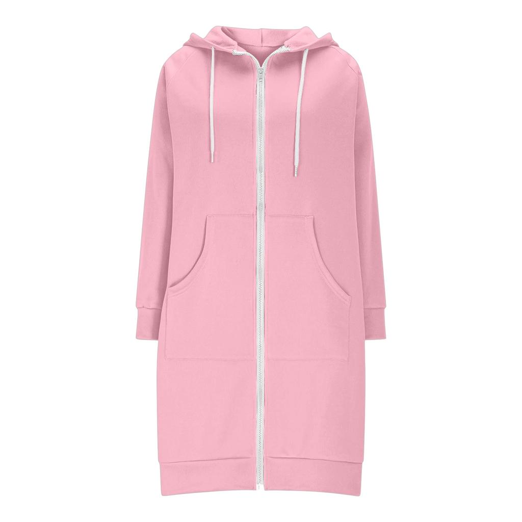 Women's Fashion Raglan Sleeve Long-Sleeve Casual Jacket With Zipper Hoodie