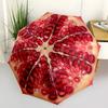 1 PC Automatic Folding Umbrella -Red fruitsPattern,Portable & Foldable Design with 8 Ribs,Christmas Birthday Gifts