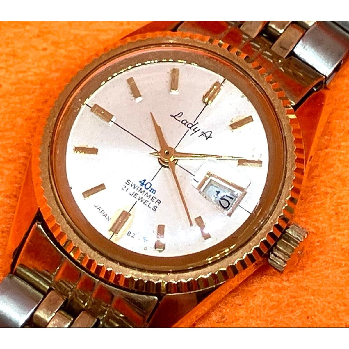 Vintage hand-wound Orient SWIMMER 21 stone wristwatch combination operation unused good condition ladies