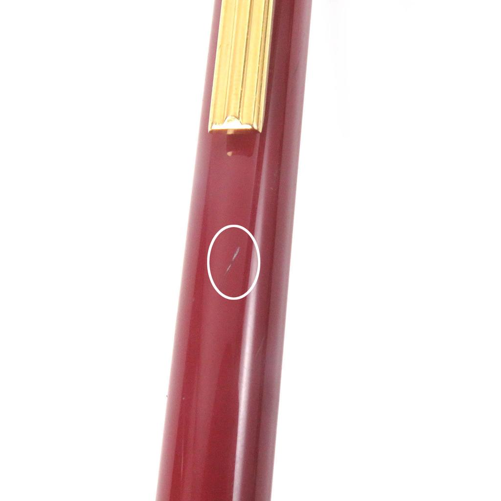 Great Cartier Ballpoint Pen Must De Cartier Logo Twist Style Bordeaux Gold Mens Used