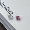 Simple French Fishing Line Pink Zircon Adjustable Ring Light Luxury High Sense Fashion Exquisite Temperament Colored Treasure Jewelry