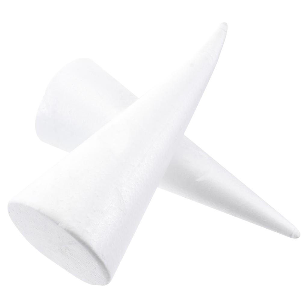 Christmas Polydragon Foam Cone White Solid DIY Cone Children Handmade Craft Cone Accessories For Home Craft Christmas