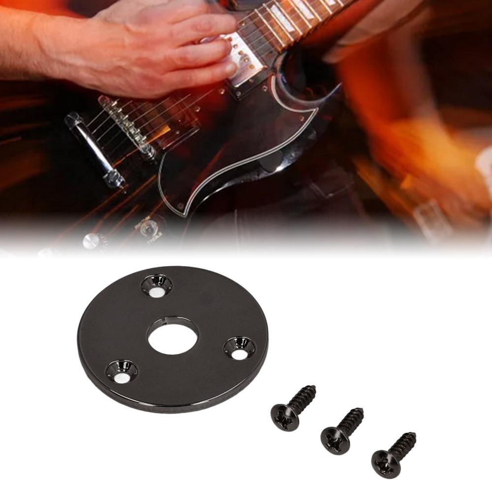 2PCS Black/Gold/Silver Output Jack Cover Chrome Metal Curved Bottom Jack Plate  For Guitar Bass