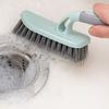 Floor Brush Ergonomic Non-slip Handle Tough Bristles Labor-saving Bathroom Toilet Handled Notch Ground Seam Brush for Hotel