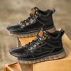 Men's High-top Casual Leather Shoes Handmade Plush Shoes Casual Shoes Autumn and Winter Plus Size 39-47