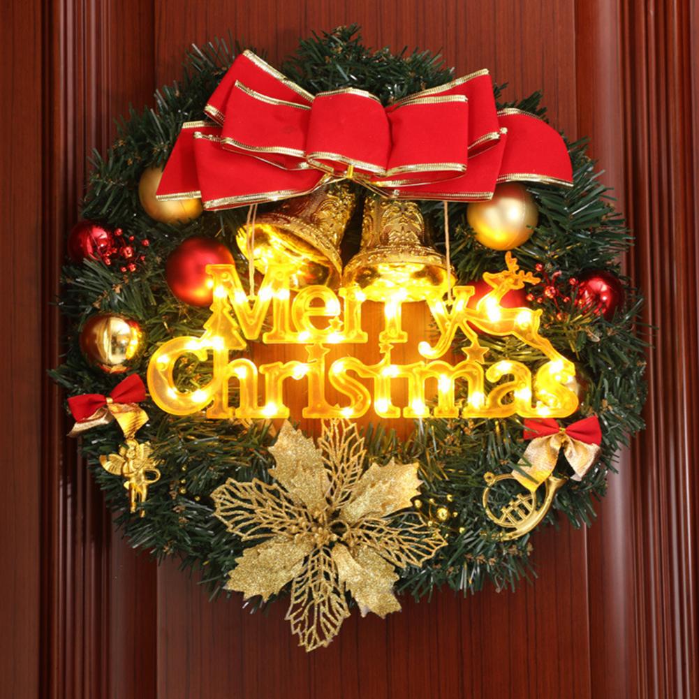 Pvc Weihnachts Schild Licht Feiertags Kranz Zubehör Helles Funkelndes Weihnachtsornament für DIY Kränze Fenster Fröhlich für Türen