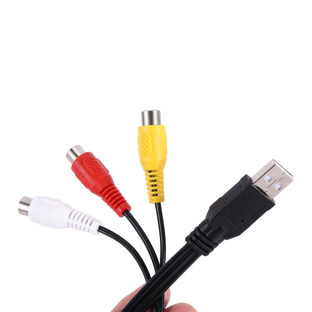 USB 2.0 AV Cord 3-RCA Female USB Male Converter Video Cables Video Adapter Cable