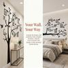 4pcs 11.8 X 35.4in Family Photo Tree Wall Sticker Tree Pvc Removable Wall Sticker Black Peel and Stick PVC Wall Decal Bedroom