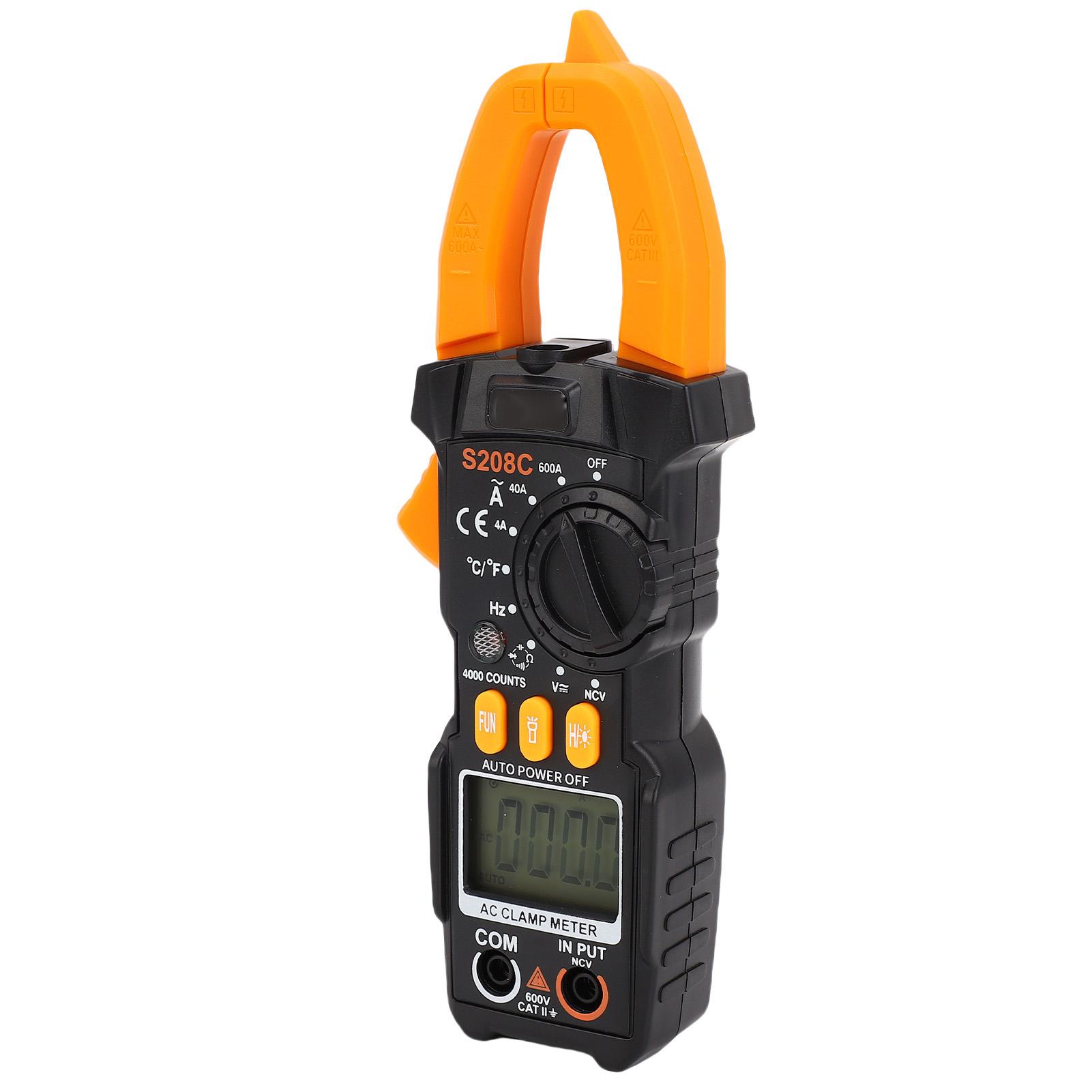 

Струмові кліщі 6000 відліків Мультиметр NCV Напруга змінного/постійного струму Сила струму Температура Опір Діод