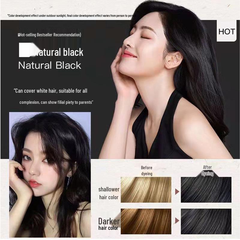 Miao Ran Heritage Hair Dye Cream: Single-Dose, Plant-Based, No Hydrogen Peroxide, Non-Irritating, Won't Stain Skin.