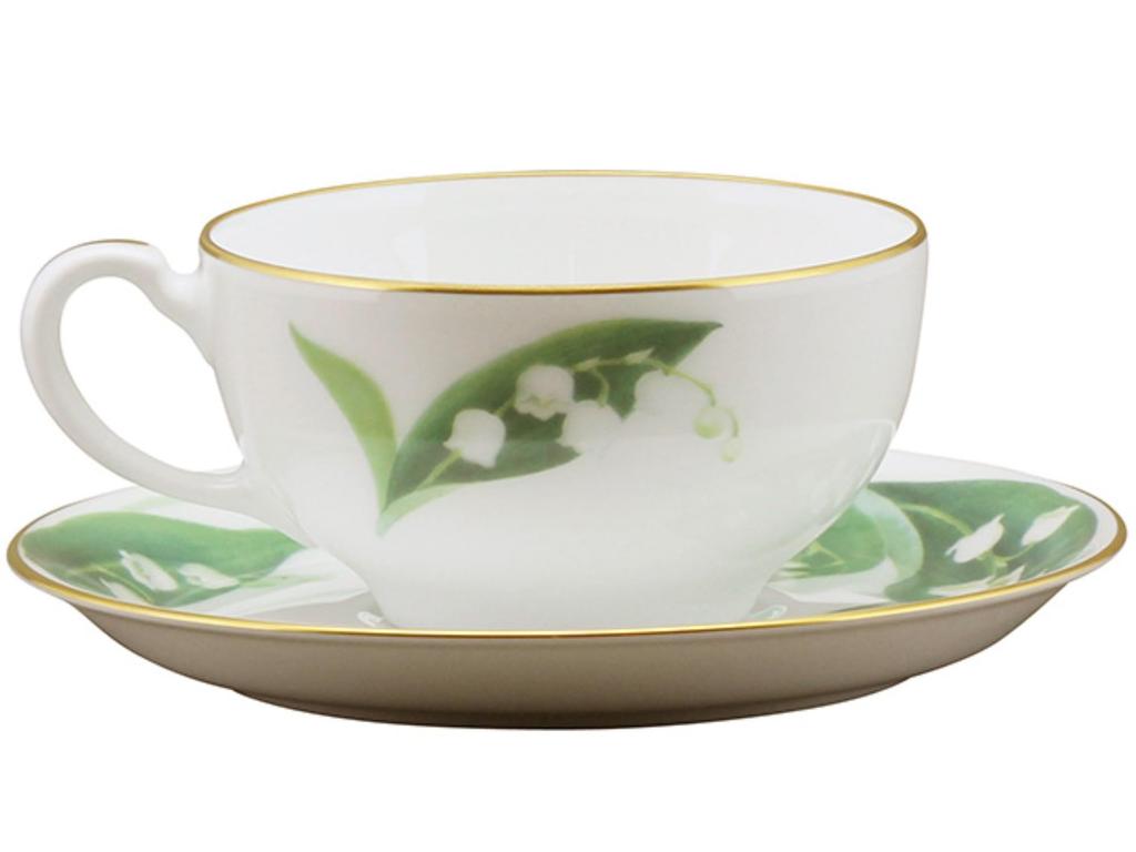 Okura Touen of the Cup Made in "Lily Valley" & Saucer, Coffee/Tea, Approx. 220cc, Japan, 89C/5161