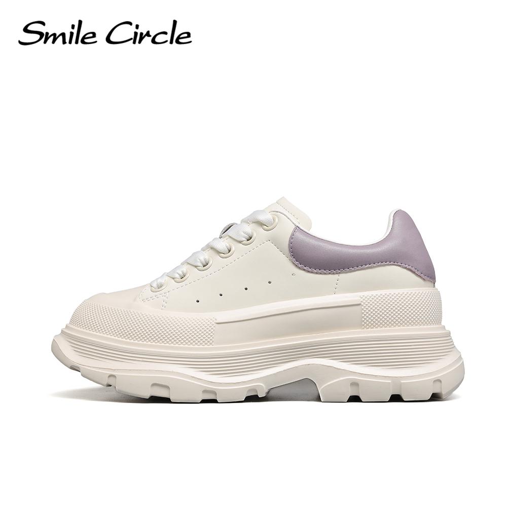 Damen-Sneaker aus klobigem Leder, erhöhende Schnür-Freizeitschuhe, runde Zehen, luxuriöse Sportschuhe