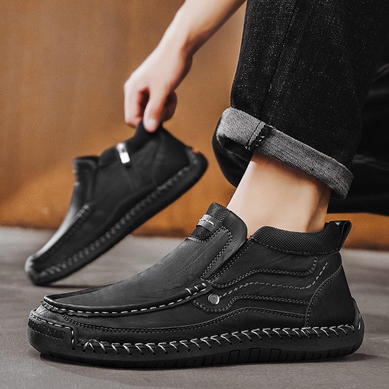 38-48 Handgefertigte Echte Lederstiefel Herrenschuhe Bequeme Stiefeletten Für Herren Freizeitschuhe Große Größen Werkzeugschuhe