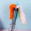 Random Color Funny Cat Stick Feather Toys Solid Turkey Feathers Tease Cat Stick Interactive Pet Toys Cat Playing Training Toy