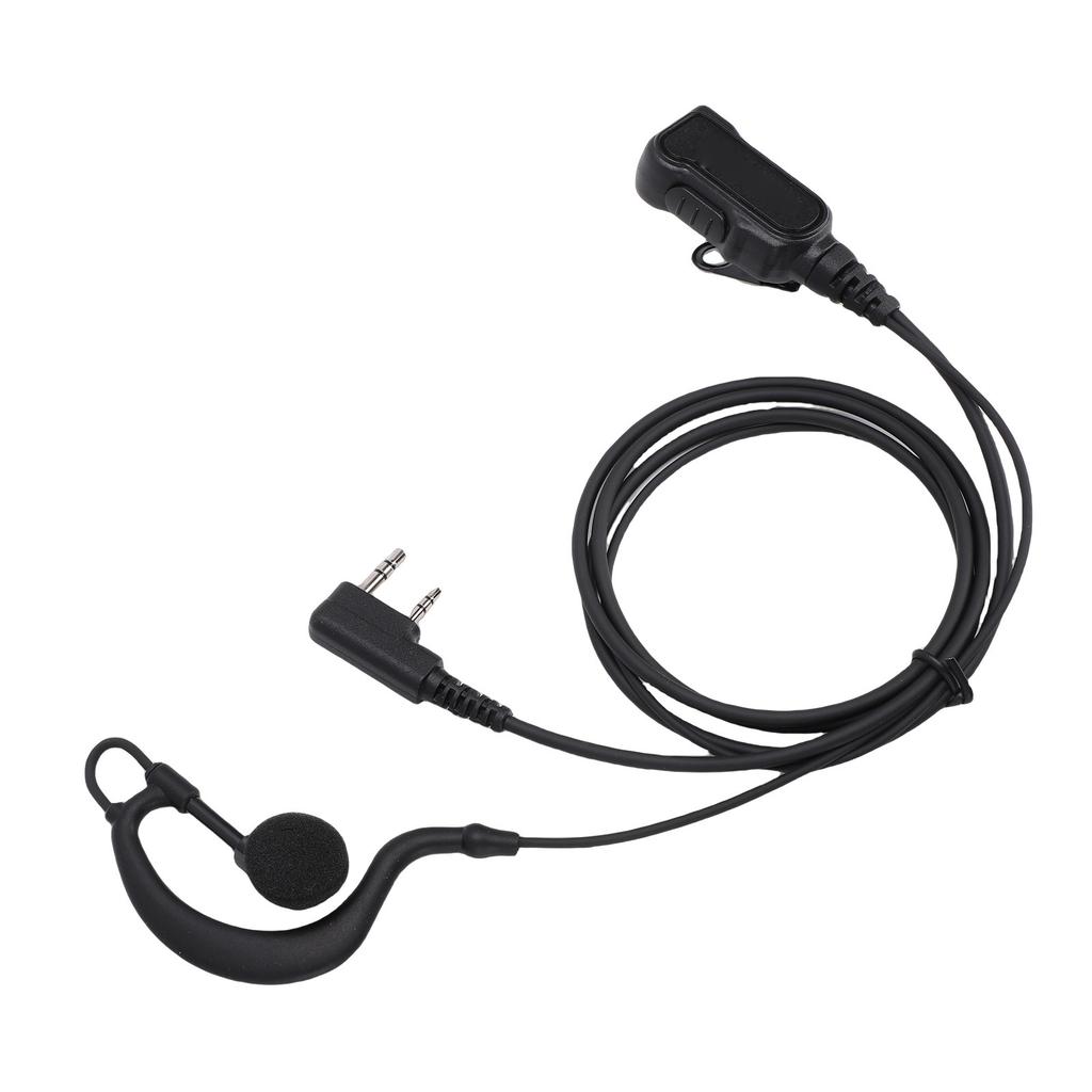 G Shape Earpiece Headset Fit for Kenwood TK 2100 TK 3207 2 Way Radio Earpiece with Push to Talk Key Mic 2 Pin