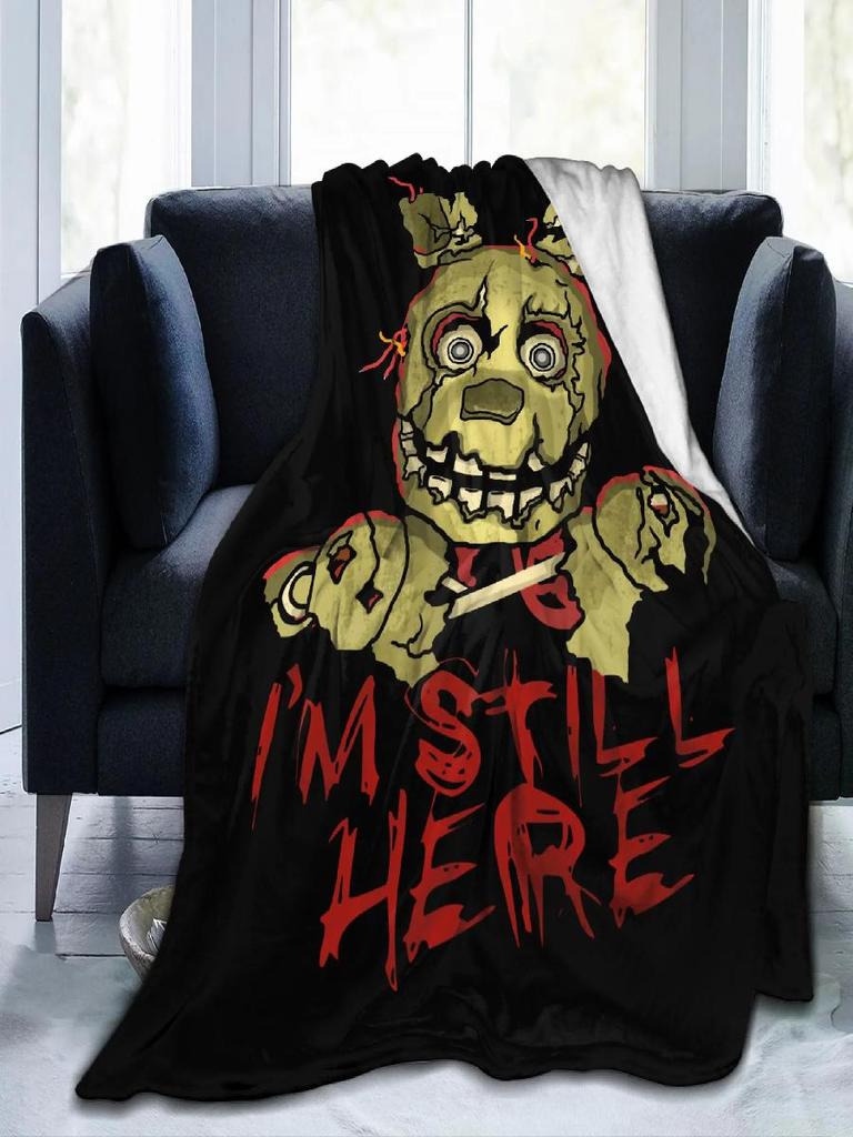 Freddys Springtrap Fleecedecke Winter Warm Atmungsaktiv Überwurf für Zuhause Schlafzimmer Bettüberwurf FNAF Spiel Fan Geschenk