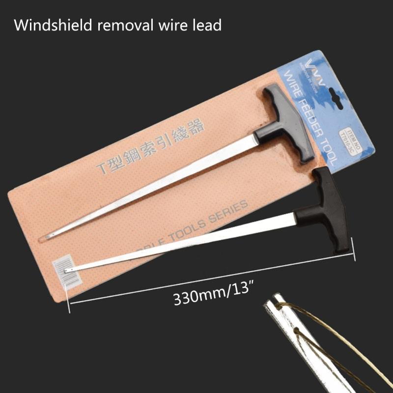 Windscreen Remover T Shaped Wire Windscreen Wire Feeder Professional Automotive Wind Glass Removal Tool Glass Remover