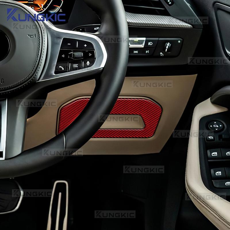Real Soft Carbon Fiber Car Fuel Box Panel Sticker For BMW F40 F44 1 2 Series 2020 2021 2022 2023 2024 LHD RHD Trim Accessories.