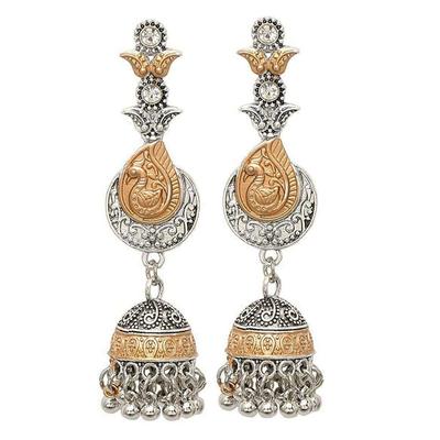 Jewellery Oxidised Silver Jhumka Jhumki Earrings for Girls and Women (Silver)