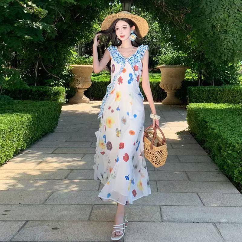 Dopamine Style Summer Beach Dress - Women's Irregular Long Skirt, 2026 Autumn Collection