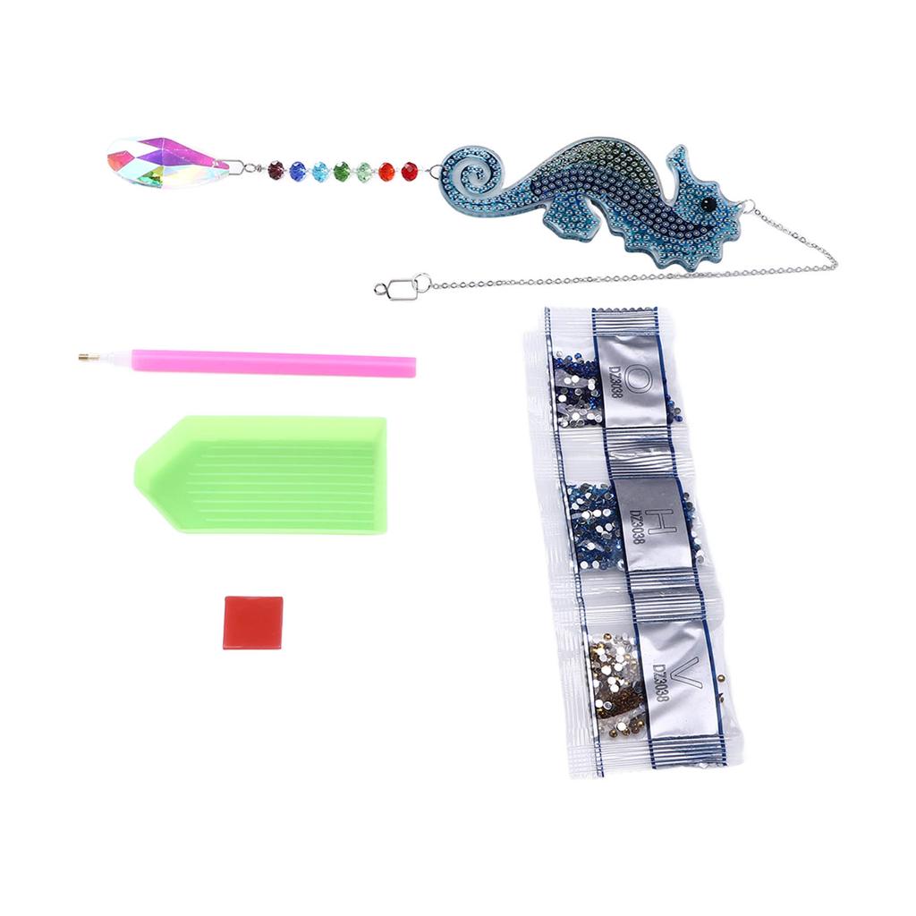 Rhinestones Pendant Unique Hippocampus Shape DIY Painting Decorative Ornament Accessories for Window Home Decoration