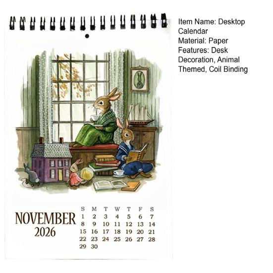 2026 Desk Calendar Animal Patterns Standing Flip Calendar Jan. 2026 - Dec. 2026 12 Monthly Calendar for Home Office