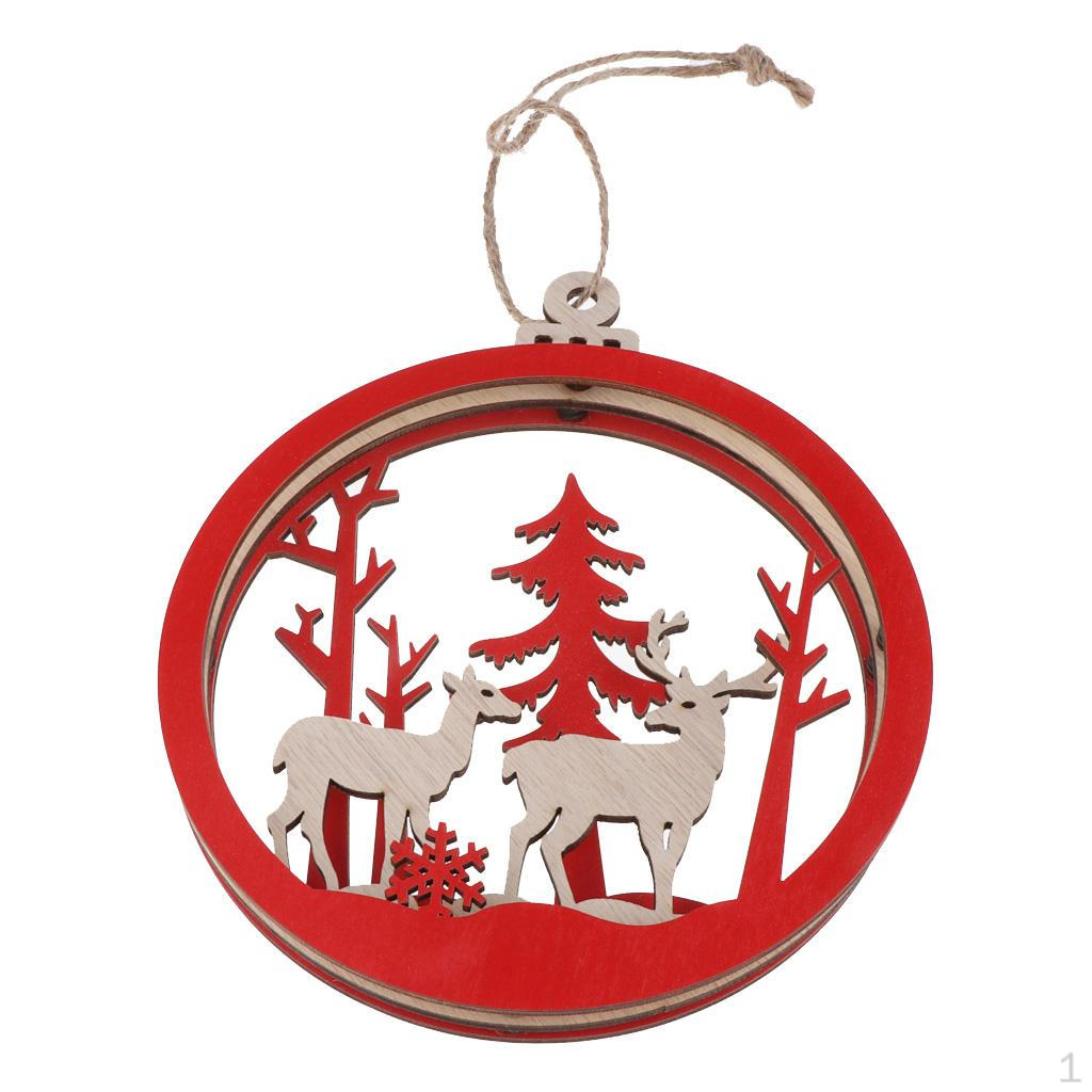 3D Reindeer Snowman Letter Wooden Pendent Hanging Christmas Ornament Reindeer/Snowman/Santa/Seasons