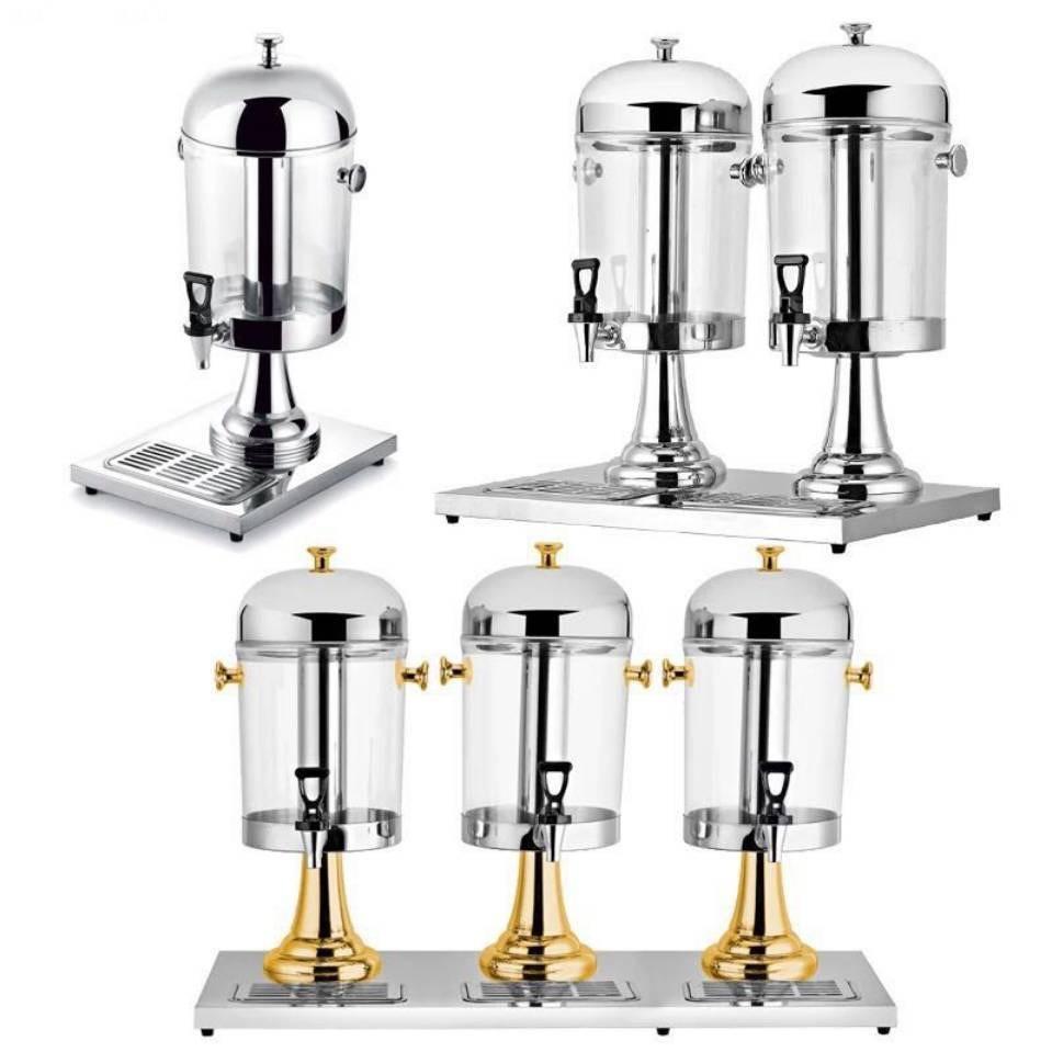 Large Capacity Buffet Commercial Stainless Steel Juice Cauldron PC Transparent Visual Hotel Restaurant Beverage Dispenser