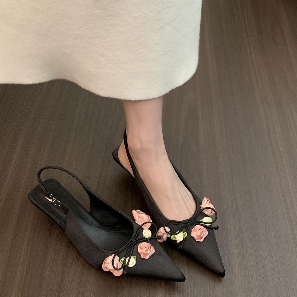 French Fairy High Heels Bag Head Sandals Women's Shoes 2025 New Summer with Skirt New Chinese Pointed Single Shoes