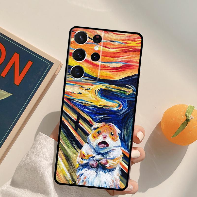 Hamster Kunst Handyhülle Für Samsung Galaxy S25 Ultra S24 S20 S21 S22 S23 Plus S9 S10 S25 FE Rückseite