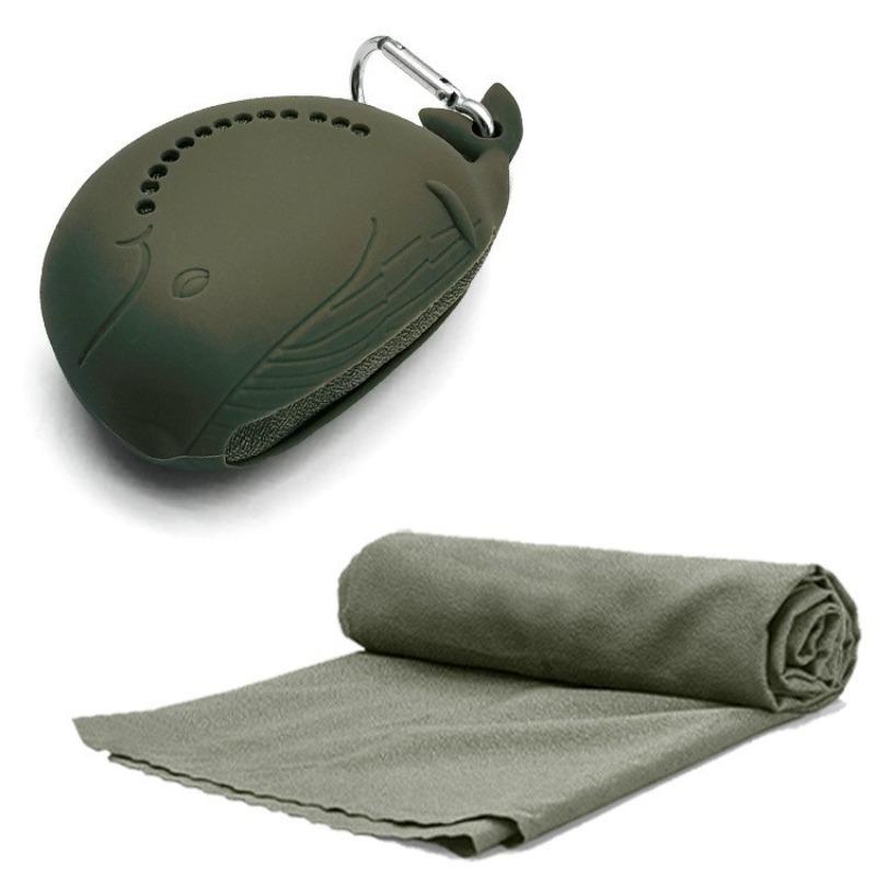 Cute Little Whale Sports Quick-drying Towel, Cold Towel, Sweat-absorbing, Portable Silicone Towel for Gym, Cooling Towel